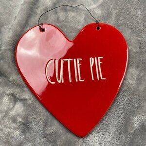 Rae Dunn Artisan Collection By Magenta Red Ceramic "Cutie Pie" Heart Wall Plaque